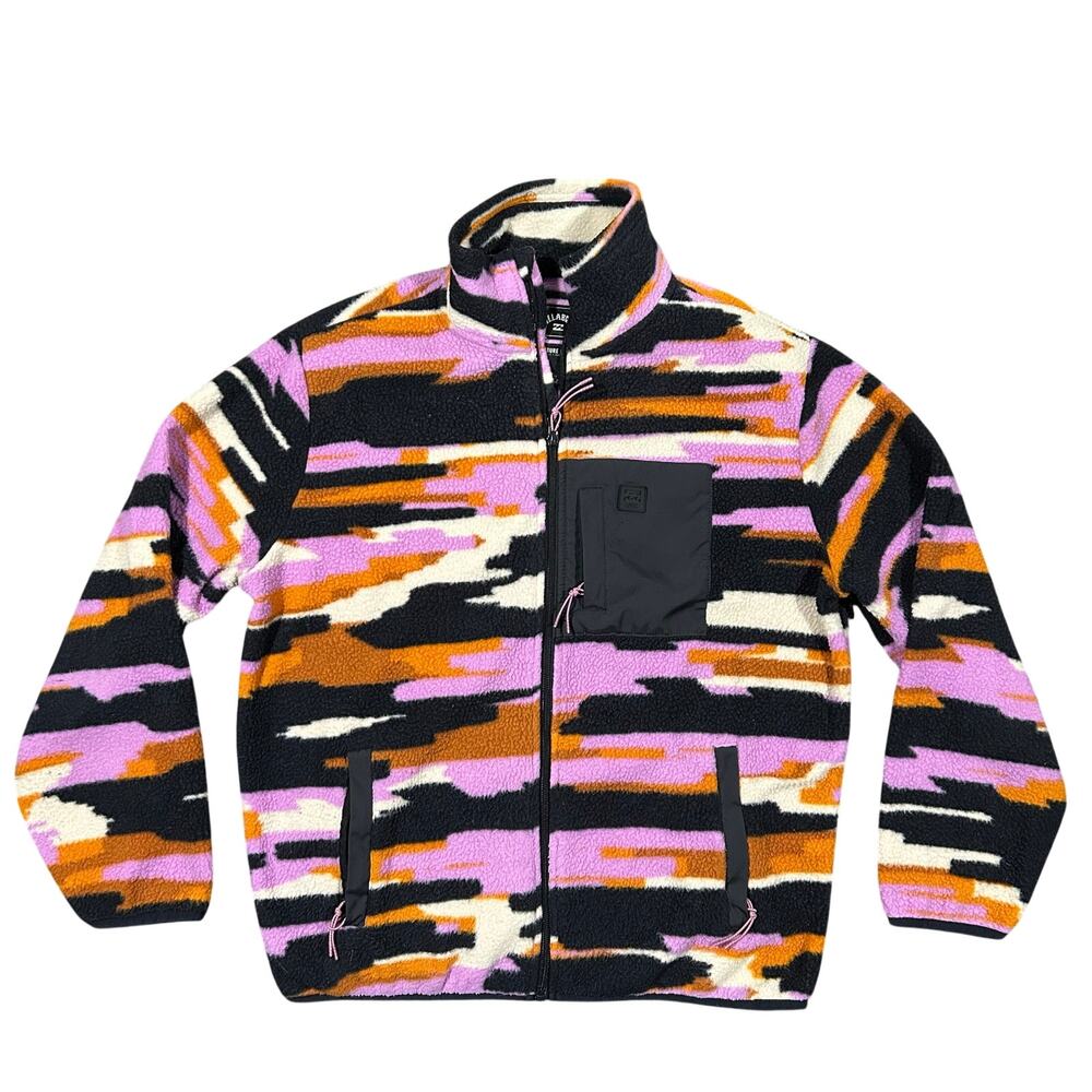 Billabong Adventure Division Fleece Jacket Women’s Large Multi Color Camo Zip